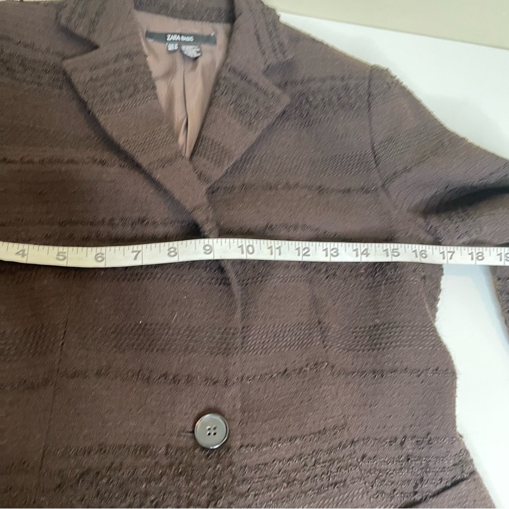Zara Basic Brown Blazer One Button - image 6